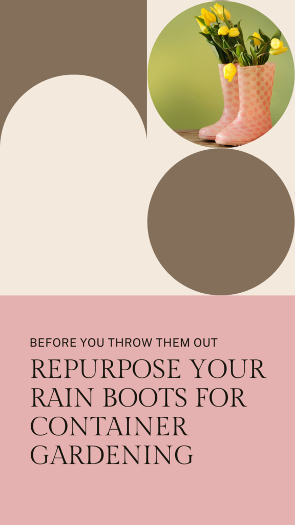 Repurpose your rain boots for container gardening