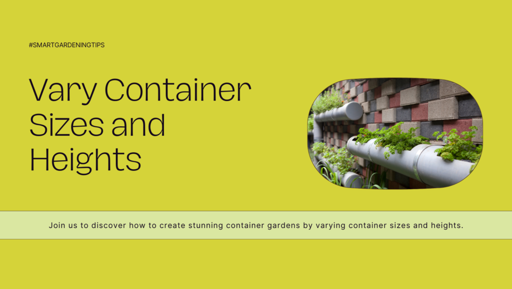 discover how to create stunning container gardens by varying container sizes and heights.